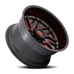 Fuel Hurricane D808 20x10 -18 6x135mm 87.1mm Gloss Black Red Milled