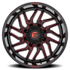 Fuel Hurricane D808 20x9 +20 6x139.7mm 106.1mm Gloss Black Red Milled