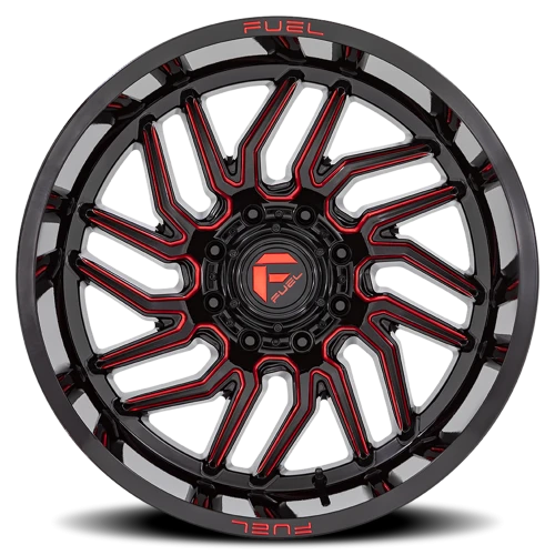 Fuel Hurricane D808 20x9 +20 8x180mm 124.2mm Gloss Black Red Milled