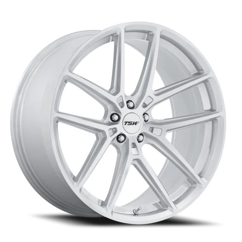TSW Imola SD 19x9.5 +25 5x112mm 66.56mm Gloss Silver Machined Face