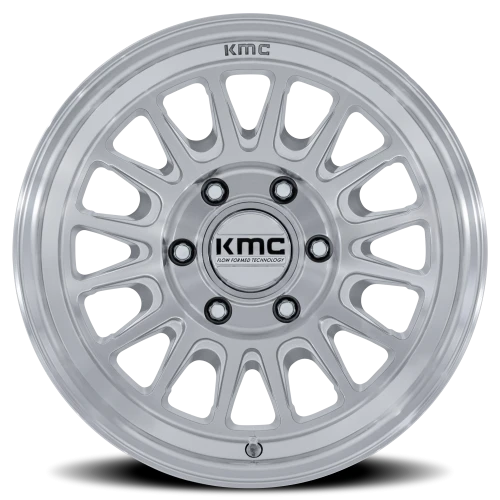 KMC Impact FFT KM733SD 17x8.5 +0 5x127mm 71.5mm Gloss Silver Machined Face