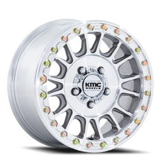 KMC Impact UTV Beadlock KS239DX 15x7 +10 4x137mm 96mm Machined Silver
