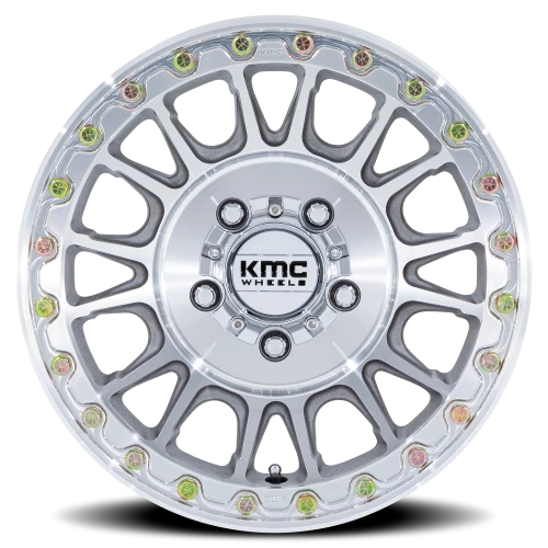 KMC Impact UTV Beadlock KS239DX 15x10 +0 5x114.3mm 72.56mm Machined Silver