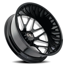 Cali Offroad Invader Dually 9115D GB-M 22x8.25 -192 8x210mm 154.2mm Gloss Black Milled Spokes