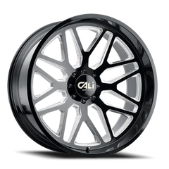 Cali Offroad Invader 9115 GB-M 20x10 -25 6x139.7mm 106.1mm Gloss Black Milled