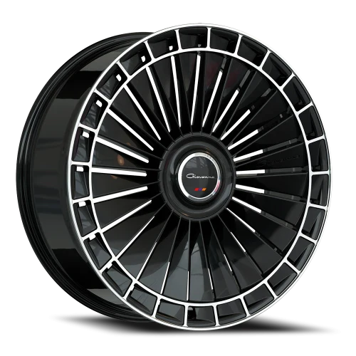 24" Giovanna Kapletta MB Gloss Black Machined Face-Machined Lip Wheel & Tire Package | 295/35R24 Lexani LX-Thirty Tires | Fits Mercedes G-Wagon