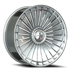 24" Giovanna Kapletta MS Gloss Silver Machined Face-Machined Lip Wheel & Tire Package | 295/35R24 Lexani LX-Thirty Tires | Fits Mercedes G-Wagon