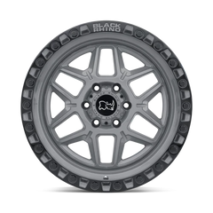 Black Rhino Kelso GY 18x9 -18 5x127mm 71.6mm Battleship Gray Black Lip Edge-Black Bolts