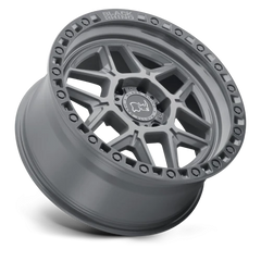 Black Rhino Kelso GY 17x9 +0 6x135mm 87.1mm Battleship Gray Black Lip Edge-Black Bolts