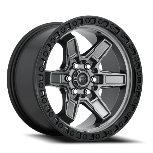 Fuel Kicker D698 17x9 -12 6x139.7mm 106.1mm Matte Gunmetal Black Bead Ring