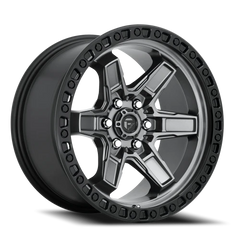 Fuel Kicker D698 17x9 +12 6x114.3mm 66.06mm Matte Gunmetal Black Bead Ring