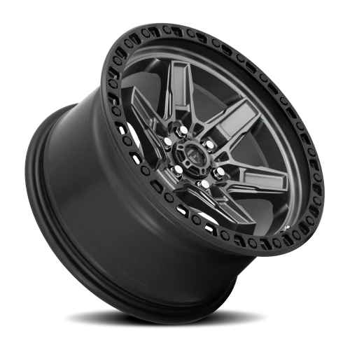 Fuel Kicker D698 17x9 +1 6x139.7mm 106.1mm Matte Gunmetal Black Bead Ring