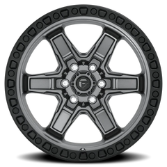 Fuel Kicker D698 17x9 -12 6x139.7mm 106.1mm Matte Gunmetal Black Bead Ring
