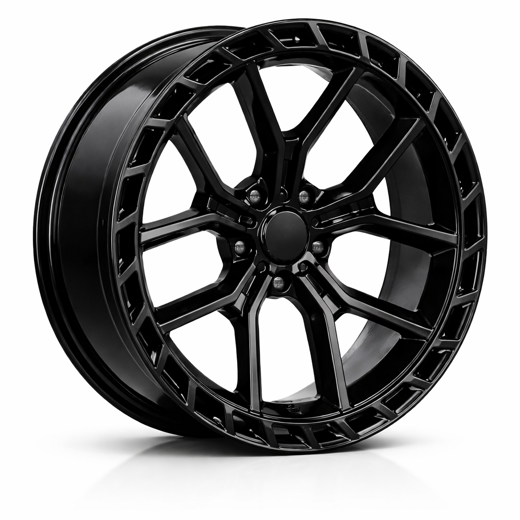 22" OE Design Range Rover V Style LR03 Gloss Black Wheel & Tire Package | 285/45R22 Pirelli Scorpion AS Plus 3 Tires