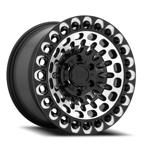 Black Rhino Labyrinth 17x9.5 +12 6x139.7mm 112.1mm Gloss Black Machined Face-Milled