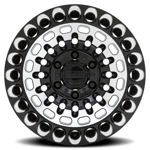 Black Rhino Labyrinth 17x9.5 -18 8x170mm 125.1mm Gloss Black Machined Face-Milled