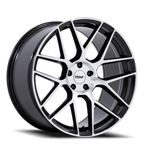 TSW Lasarthe GBM 18x9.5 +22 5x112mm 66.56mm Gloss Black Machined