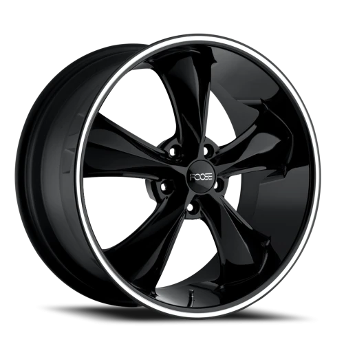Foose Legend F104 17x8 +1 5x120mm 72.6mm Black Milled Accents