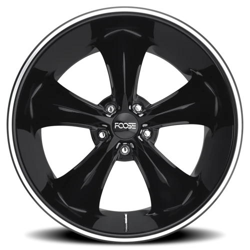 Foose Legend F104 17x8 +1 5x120mm 72.6mm Black Milled Accents