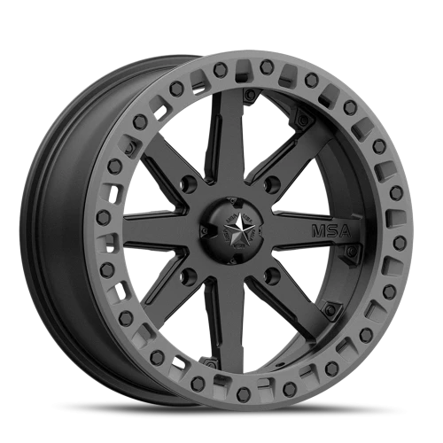 MSA Lok2 M31 18x7 +0 4x137mm 112mm Satin Black Matte Gray Ring