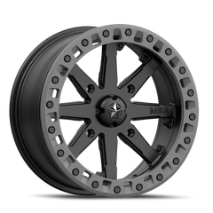MSA Lok2 M31 14x7 +0 4x110mm 86mm Satin Black Matte Gray Ring
