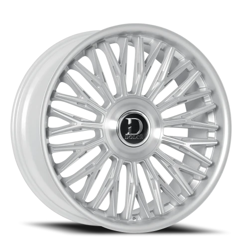 Dolce Luxury Lusso GSBF 24x10 +25 6x135mm 106.2mm Gloss Silver Brushed Face-Stainless Lip