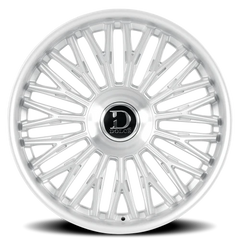 Dolce Luxury Lusso GSBF 24x10 +25 6x135mm 106.2mm Gloss Silver Brushed Face-Stainless Lip