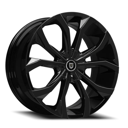 Lexani Wheels Lust 647 FB 24x10 +20 5x139.7mm 74.1mm Gloss Black