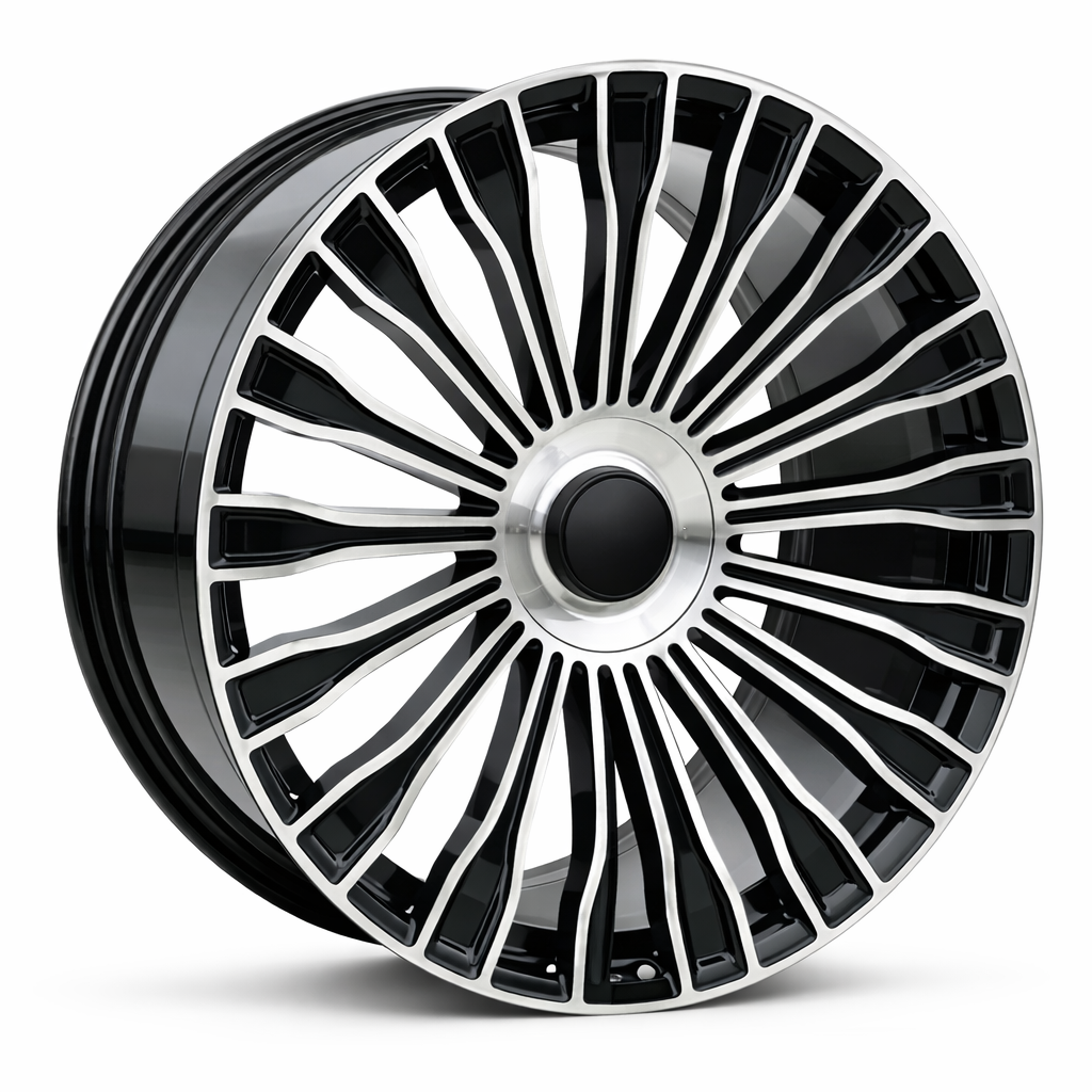 Mercedes MB 24 21x10 5x112 et48 66.5 BLACK MACHINE FACE