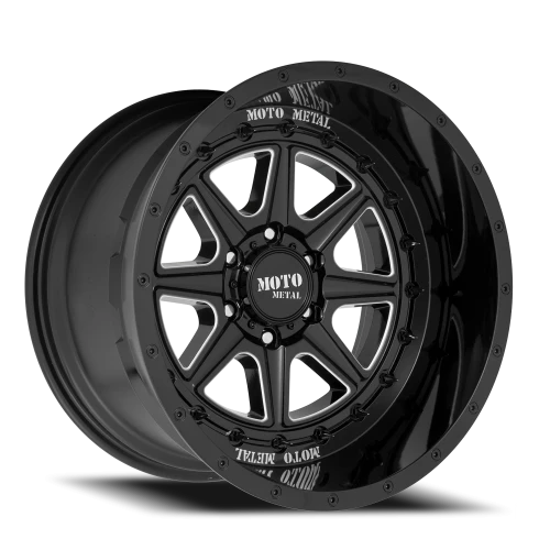 Moto Metal MO801 Phantom GBM 22x12 -44 5x127mm 71.5mm Gloss Black Milled