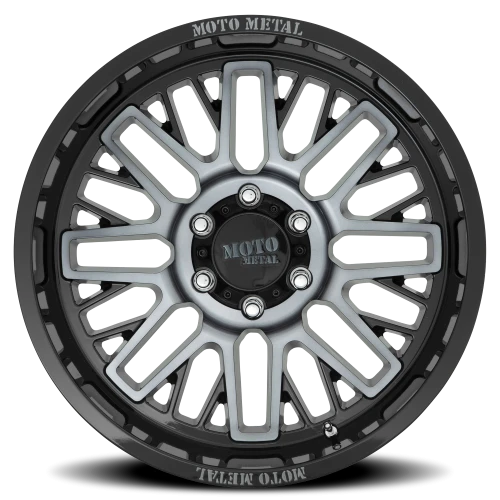 Moto Metal MO802 GY 20x10 -18 6x135mm 87.1mm Gloss Black Machined-Gray Tint