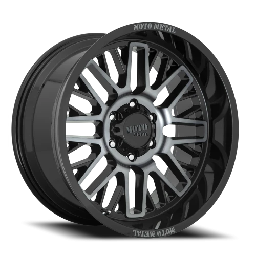 Moto Metal MO802 GY 20x9 +18 8x165.1mm 125.1mm Gloss Black Machined-Gray Tint