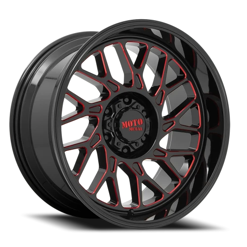 Moto Metal MO805 GB-MR 20x10 -18 6x135mm 87.1mm Gloss Black Milled-Red Tint
