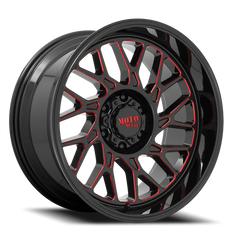 Moto Metal MO805 GB-MR 20x10 -18 6x135mm 87.1mm Gloss Black Milled-Red Tint