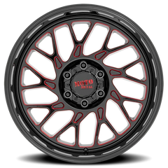 Moto Metal MO805 GB-MR 20x10 -18 6x139.7mm 106.1mm Gloss Black Milled-Red Tint