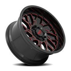Moto Metal MO805 GB-MR 22x10 -18 8x170mm 125.1mm Gloss Black Milled-Red Tint
