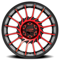 Moto Metal MO807 GBMR 22x12 -44 5x127mm 71.5mm Gloss Black Machined-Red Tint