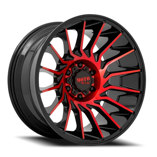 Moto Metal MO807 GBMR 20x10 -18 8x165.1mm 125.1mm Gloss Black Machined-Red Tint