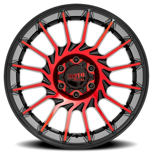 Moto Metal MO807 GBMR 22x10 -18 8x170mm 125.1mm Gloss Black Machined-Red Tint