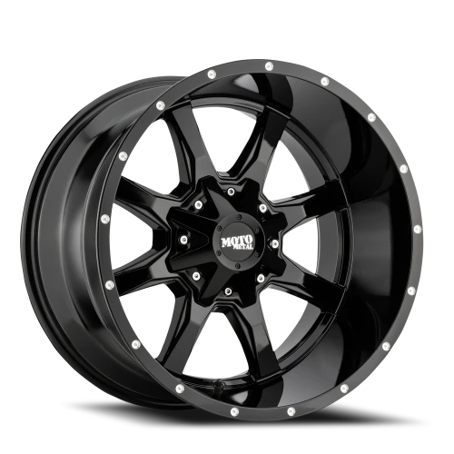 Moto Metal MO970 GB 20x9 +0 5x127mm 78.1mm Gloss Black Milled Rivets