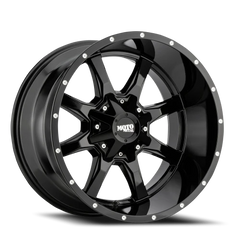 Moto Metal MO970 GB 16x8 +0 8x165.1mm 125.1mm Gloss Black Milled Rivets