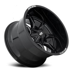 Moto Metal MO970 GB-M 17x9 -12 5x127mm 78.1mm Gloss Black Milled Spokes-Moto Metal on Lip