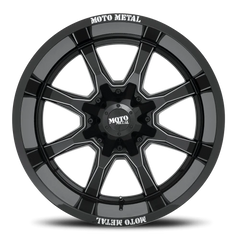 Moto Metal MO970 GB-M 20x9 +0 5x127mm 78.1mm Gloss Black Milled Spokes-Moto Metal on Lip