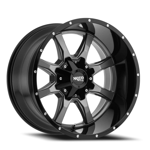 Moto Metal MO970 GY 20x10 -24 6x135mm 106.1mm Gloss Gray Gloss Black Lip