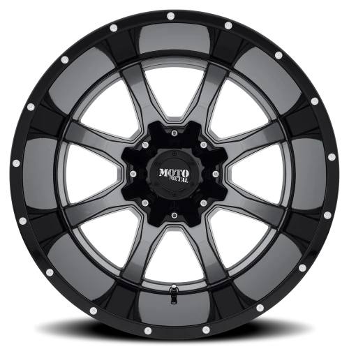 Moto Metal MO970 GY 20x10 -24 8x165.1mm 125.1mm Gloss Gray Gloss Black Lip