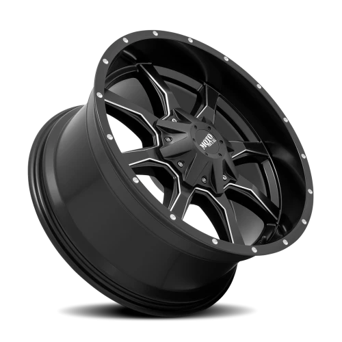 Moto Metal MO970 SGB-M 17x8 +0 6x120mm 78.1mm Semi Gloss Black Milled Spoke-Milled Rivets