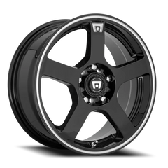 Motegi MR116 FS5 GBM 16x7 +40 5x112mm 72.6mm Gloss Black Machined Flange