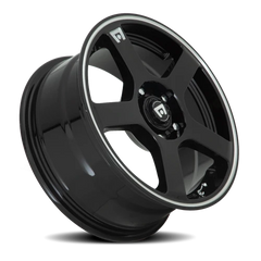 Motegi MR116 FS5 GBM 15x6.5 +40 5x100mm 72.6mm Gloss Black Machined Flange