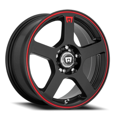 Motegi MR116 FS5 MBR 18x8 +45 5x100mm 72.6mm Matte Black Red Stripe