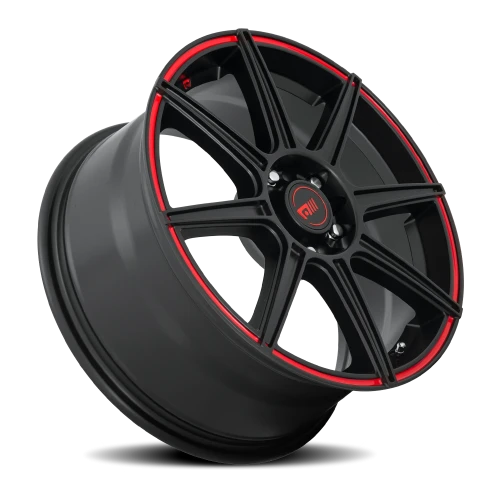 Motegi MR142 CS8 SBR 17x7 +40 4x100mm 72.6mm Satin Black Red Stripe